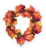 Vita Domi 30 inch Grape and Maple Leaf Fall Wreath Front Door Thanksgiving Wreath with Vibrant Autumn Colors