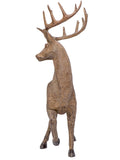 Vita Domi 21"" Beautiful 2 Assorted Antiqued Brown Standing Deer With Antlers Made With Stone Powder Table Top Holiday Christmas Collectible Figurine Ornaments