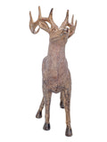 Vita Domi 21"" Beautiful 2 Assorted Antiqued Brown Standing Deer With Antlers Made With Stone Powder Table Top Holiday Christmas Collectible Figurine Ornaments