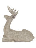 Vita Domi 13.5" Glittered Champagne Light Gold table top Deer Figurines - Set of 2