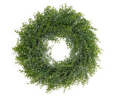 22"DIA PLASTIC BOXWOOD WREATH