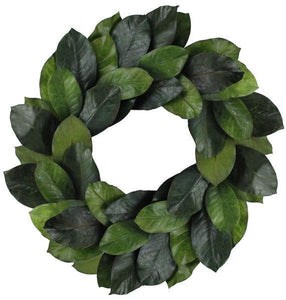 Vita Domi 24"DIA MAGNOLIA LEAF WREATH 2-TONE GREEN